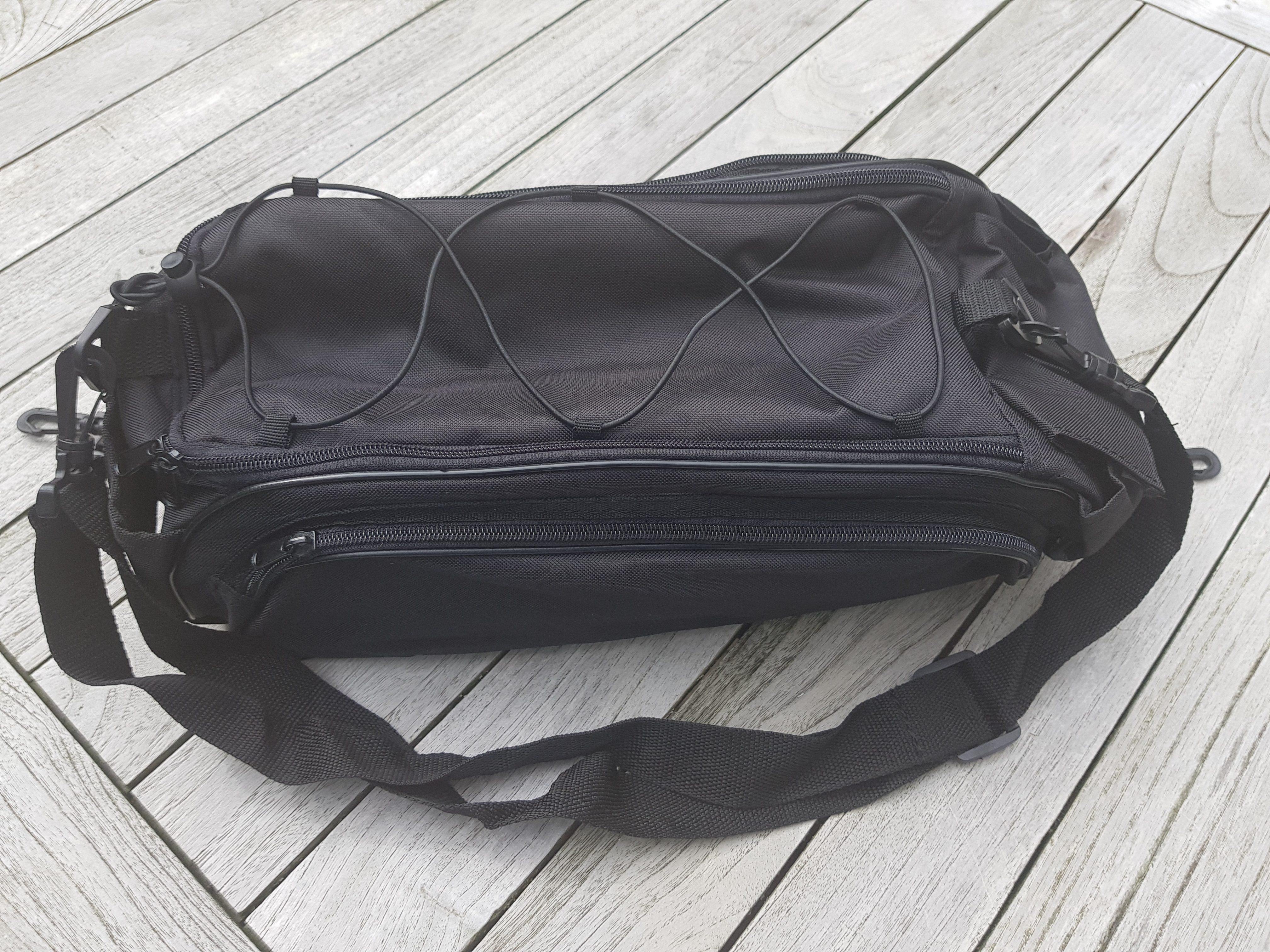 12BB - Luxus XL Tubetasche mit Seitentaschen, Fronttasche - Clips und Klettverschluss